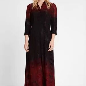 Desigual Maroon/Black Ombré Maxi Shirt Dress Size 36